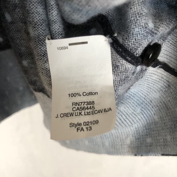 J. CREW‎ The Clare Cardigan Women's Sz S Navy Blue White Dot 100% Cotton Button - Picture 4 of 8